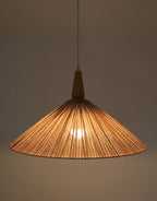 Suspension ELEONORE 60 cm, lin et coton rayé terra