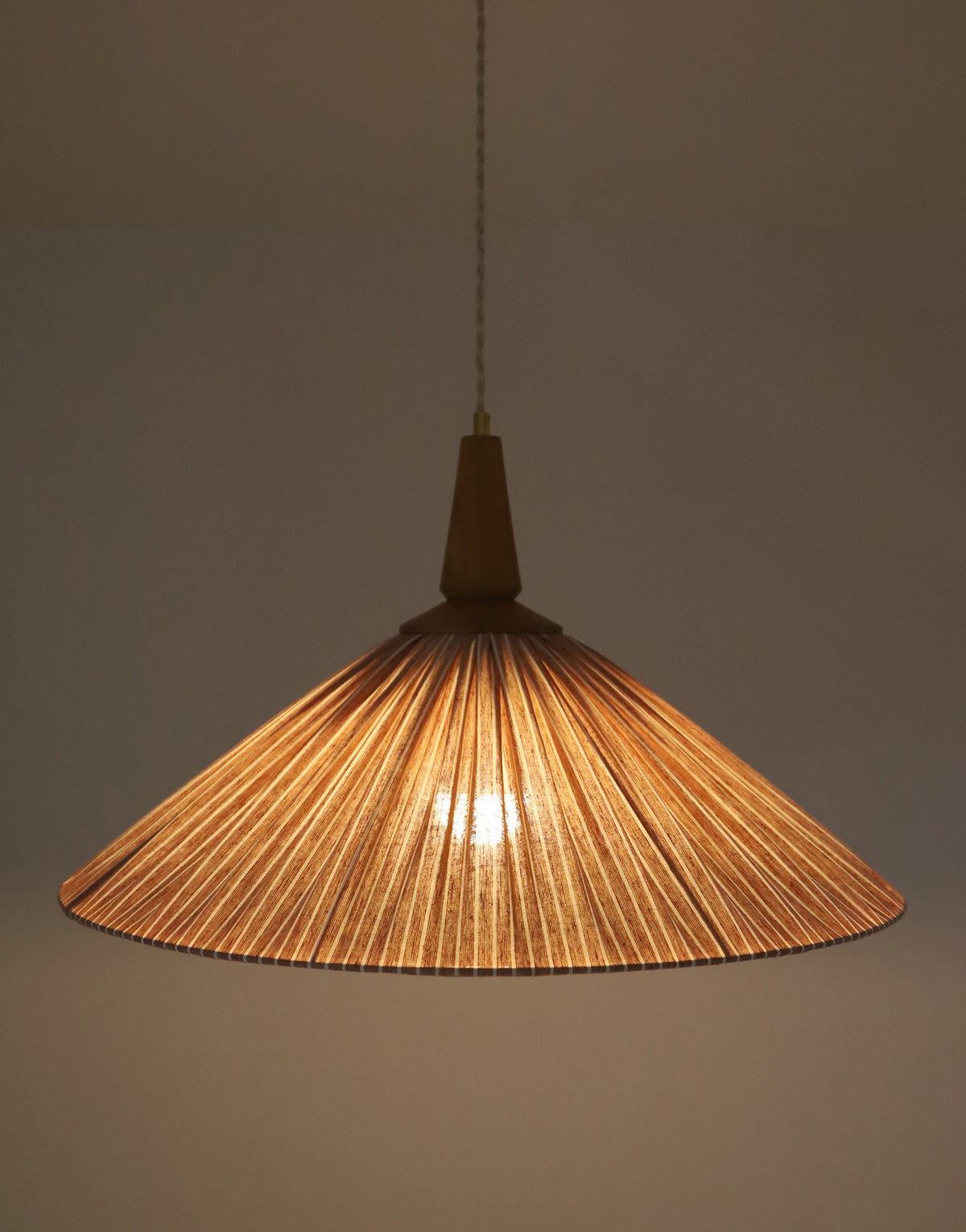 ELEONORE pendant lamp 60 cm, terra striped linen and cotton