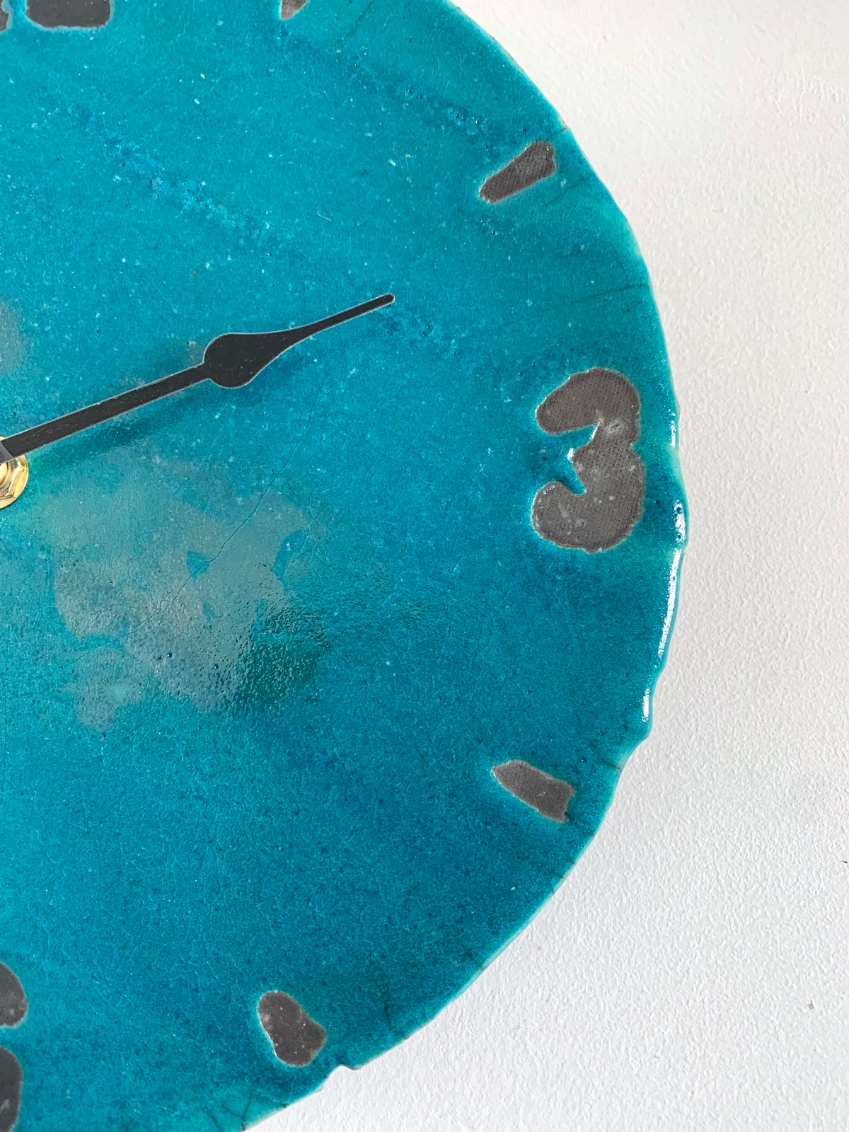 Raku ceramic wall clock