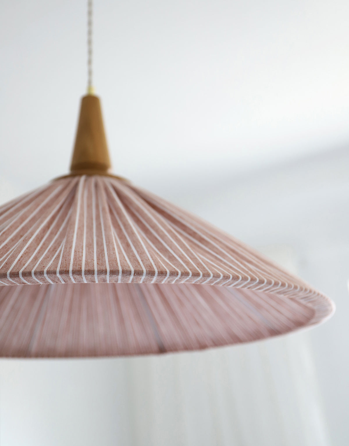 ELEONORE pendant lamp 60 cm, terra striped linen and cotton