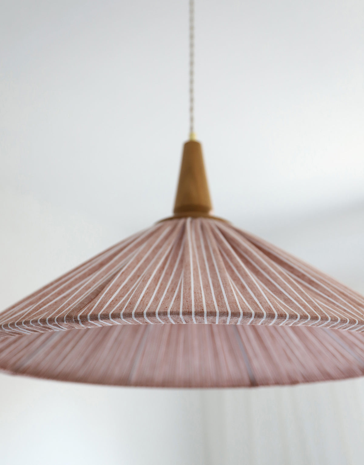 Suspension ELEONORE 60 cm, lin et coton rayé terra