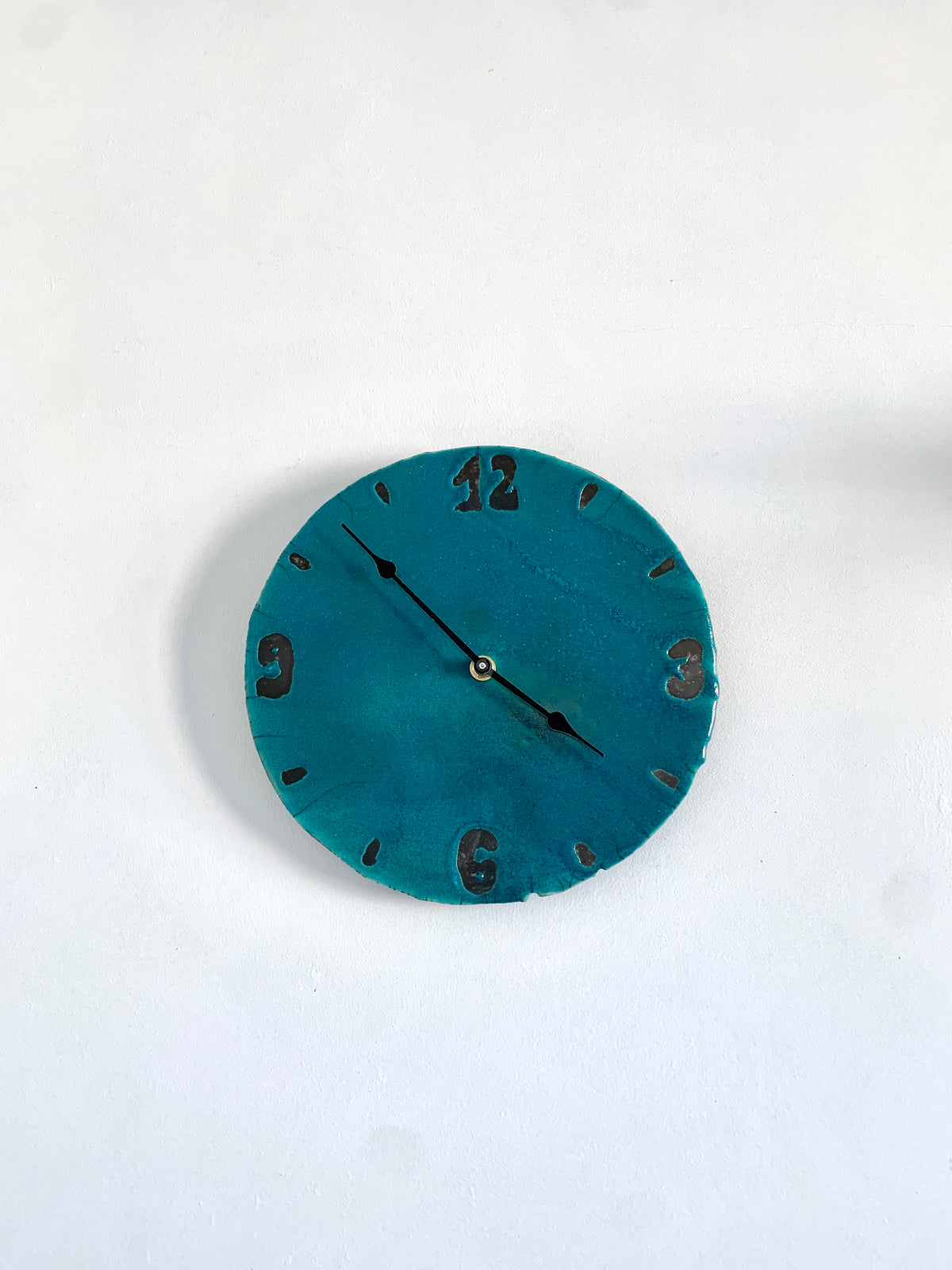 Raku ceramic wall clock