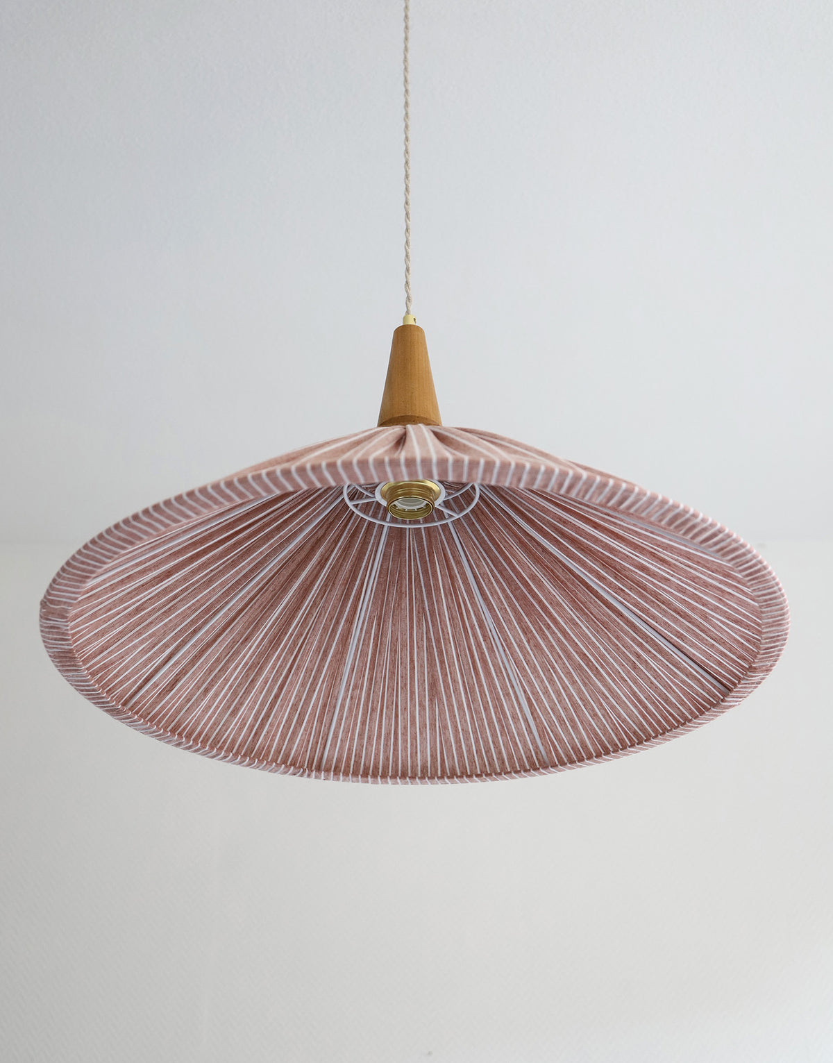 ELEONORE pendant lamp 60 cm, terra striped linen and cotton