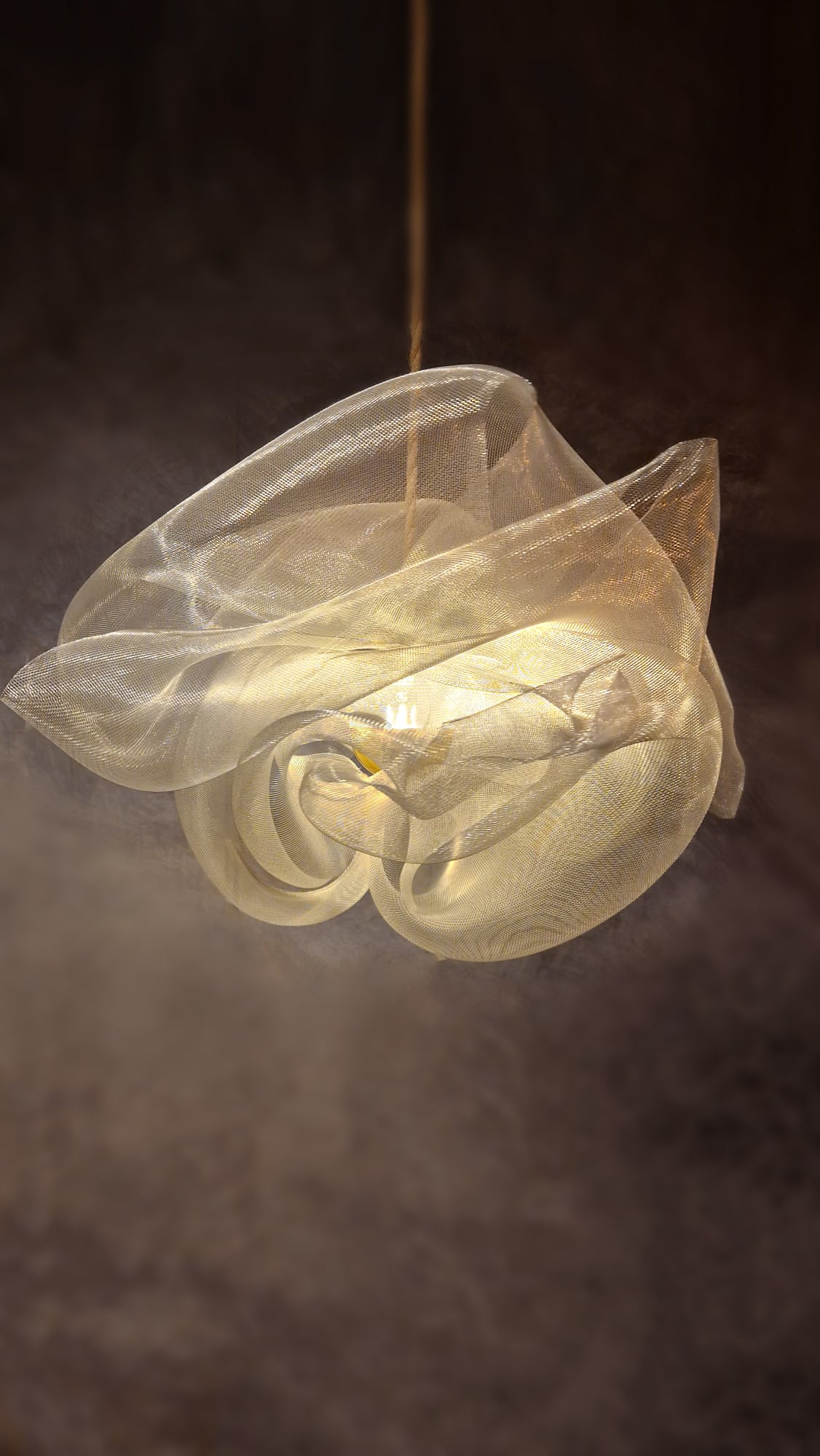Suspension sculpturale Aériane en maille métallique – 75 × 60 cm
