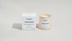 Coffret et bougie Cannelya Vanille Ambrée, pot beige, bougie avec mèche