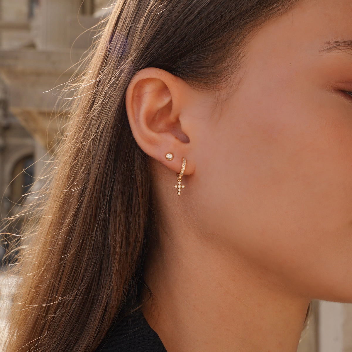 Boucles d'oreilles Croix