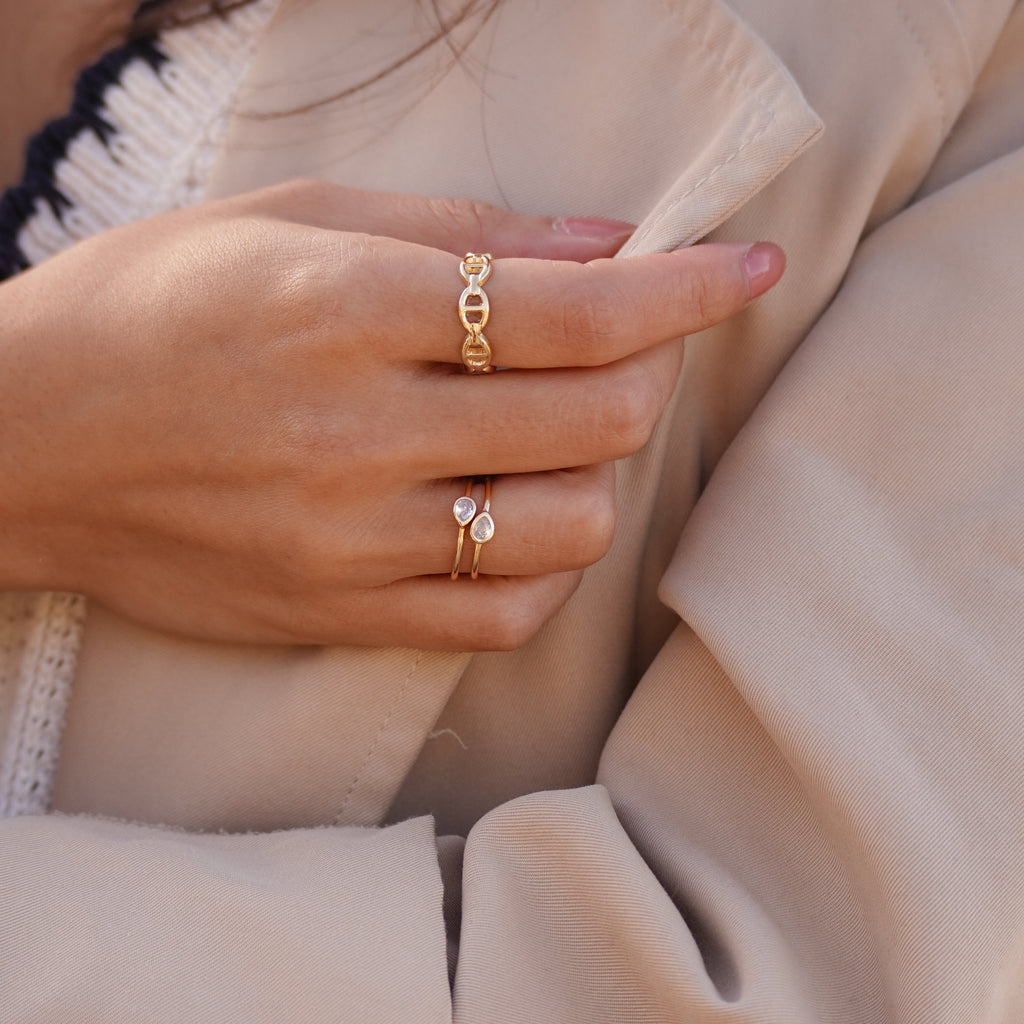 Bague Goutte Transparente