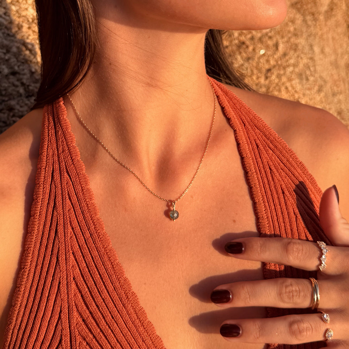 Collier Gaia Aigue Marine