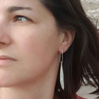 Boucles d'oreilles pendantes feuille d'olivier en argent massif recyclé