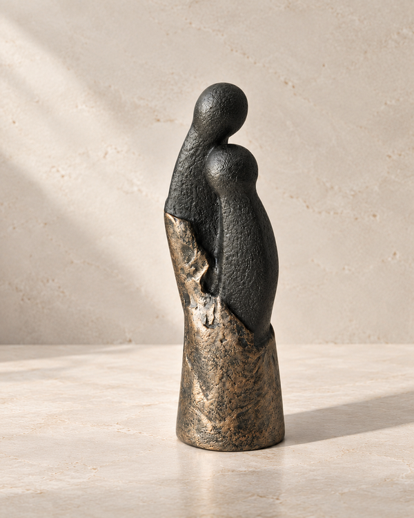Sculpture couple Le refuge