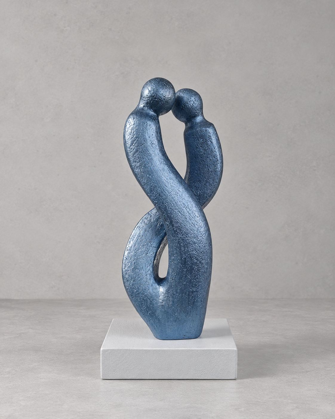 Contemporary sculpture Blue emotion couple