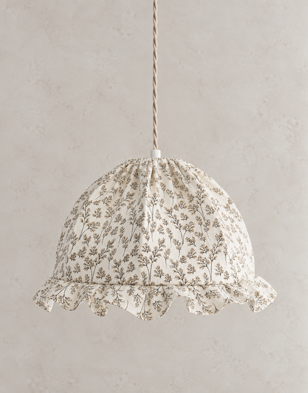 Margaret "twigs" print rounded dome pendant light with ruffles