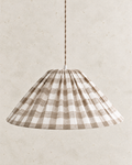 Suspension conique Malala beige : lampe vichy en coton, lumière réconfortante