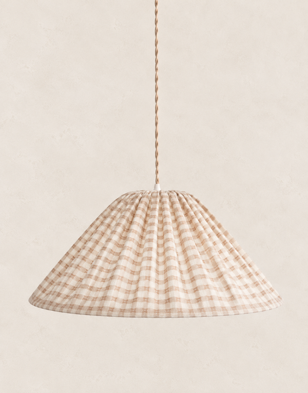 Malala "small check" gingham cone pendant light