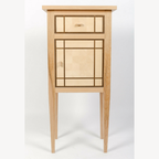 Table de chevet en bois de hêtre avec tiroir et panneau shoji, finition naturelle