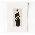 Affiche d’art minimaliste avec silhouette noire abstraite sur fond clair
