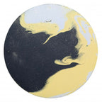 Peinture sur toile Alchimie : cercle abstrait noir et jaune
