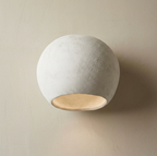 Applique murale en céramique, bulle ronde blanche, diffuseur jaune