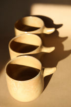 Set de tasses « Horn » caramel, quatre tasses, anses en forme de cornes