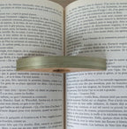 Bague de lecture en bois avec marqueterie kaki clair, anneau cintré