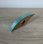 Bague de lecture en bois turquoise, forme arquée, fente ovale