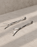 Boucles d’oreilles pendantes argent massif à pampilles, torsadées