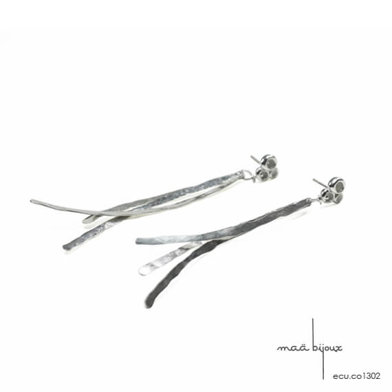 Sterling silver drop earrings with tassel