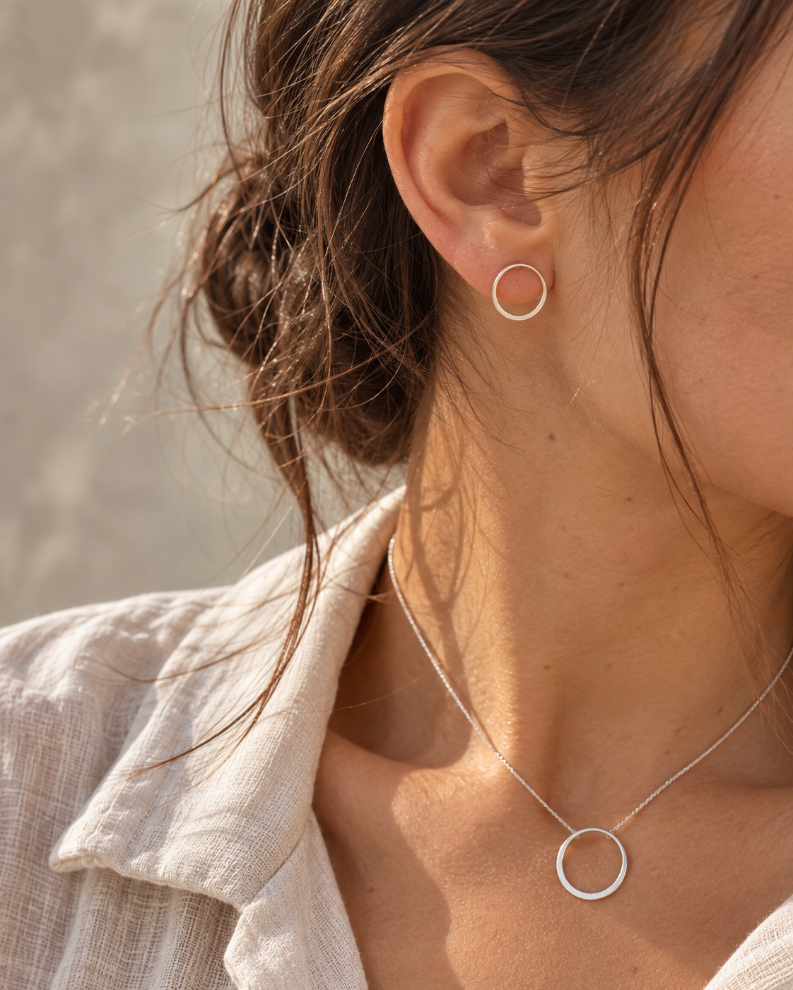 Boucles d'oreilles fils d'argent massif martelés