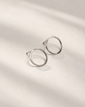 Hammered sterling silver wire earrings