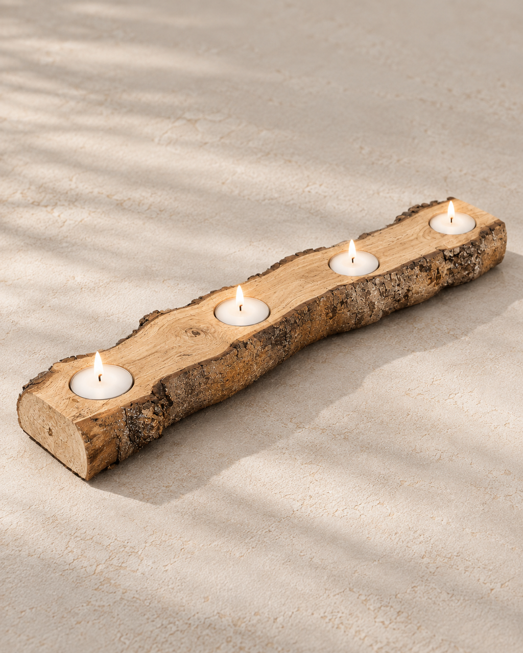 Candlestick / Rustic candle holder in solid ash