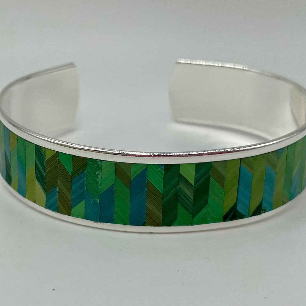 Manchette Chevron Moyenne en marqueterie de paille