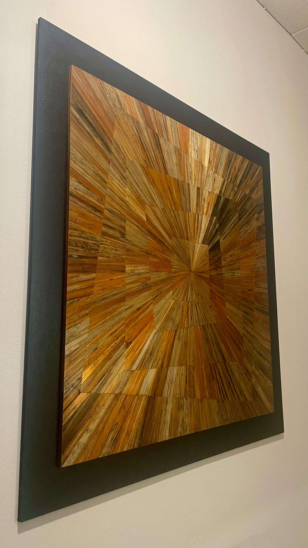 Convergence - tableau en marqueterie de paille