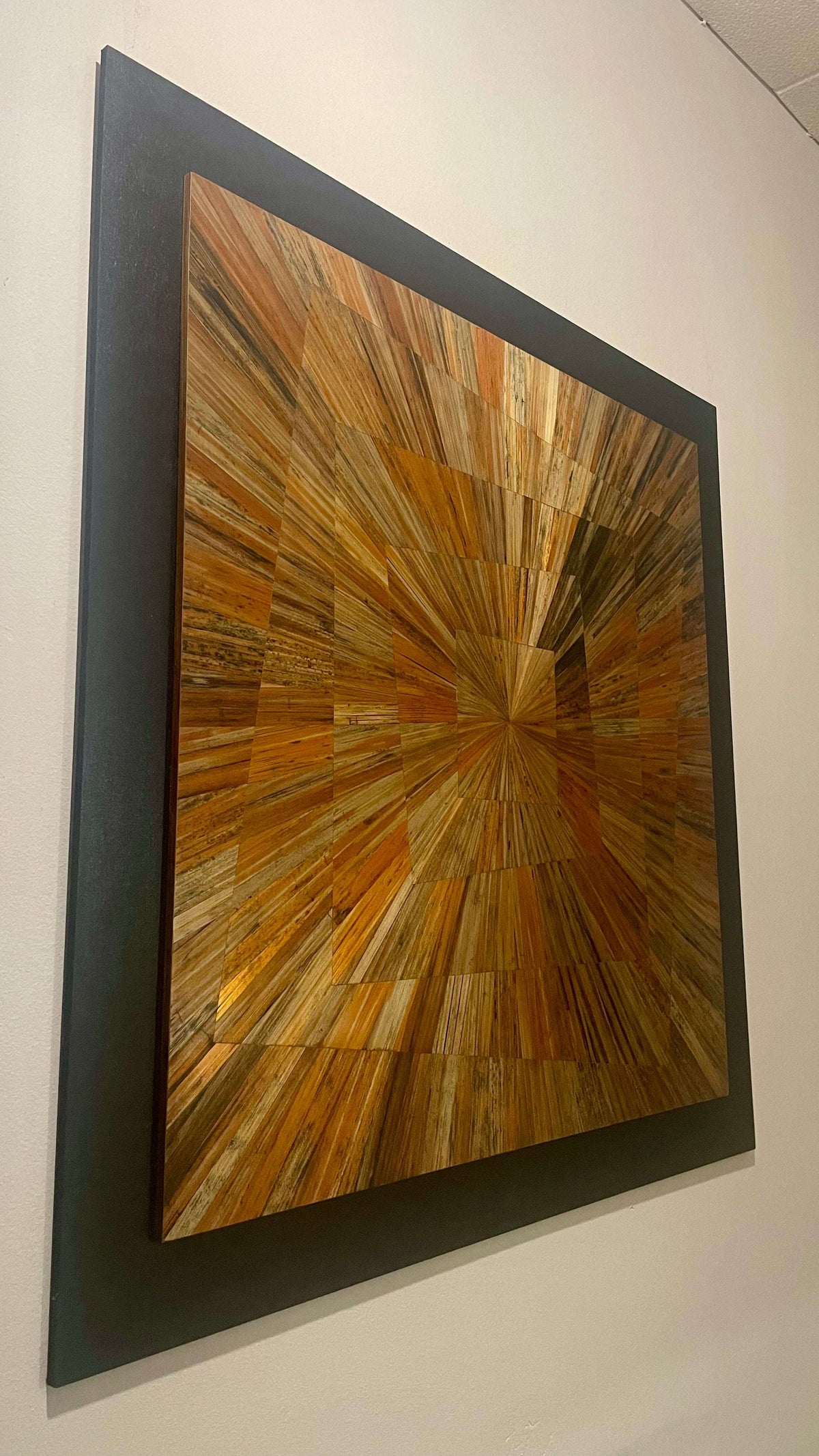 Convergence - tableau en marqueterie de paille