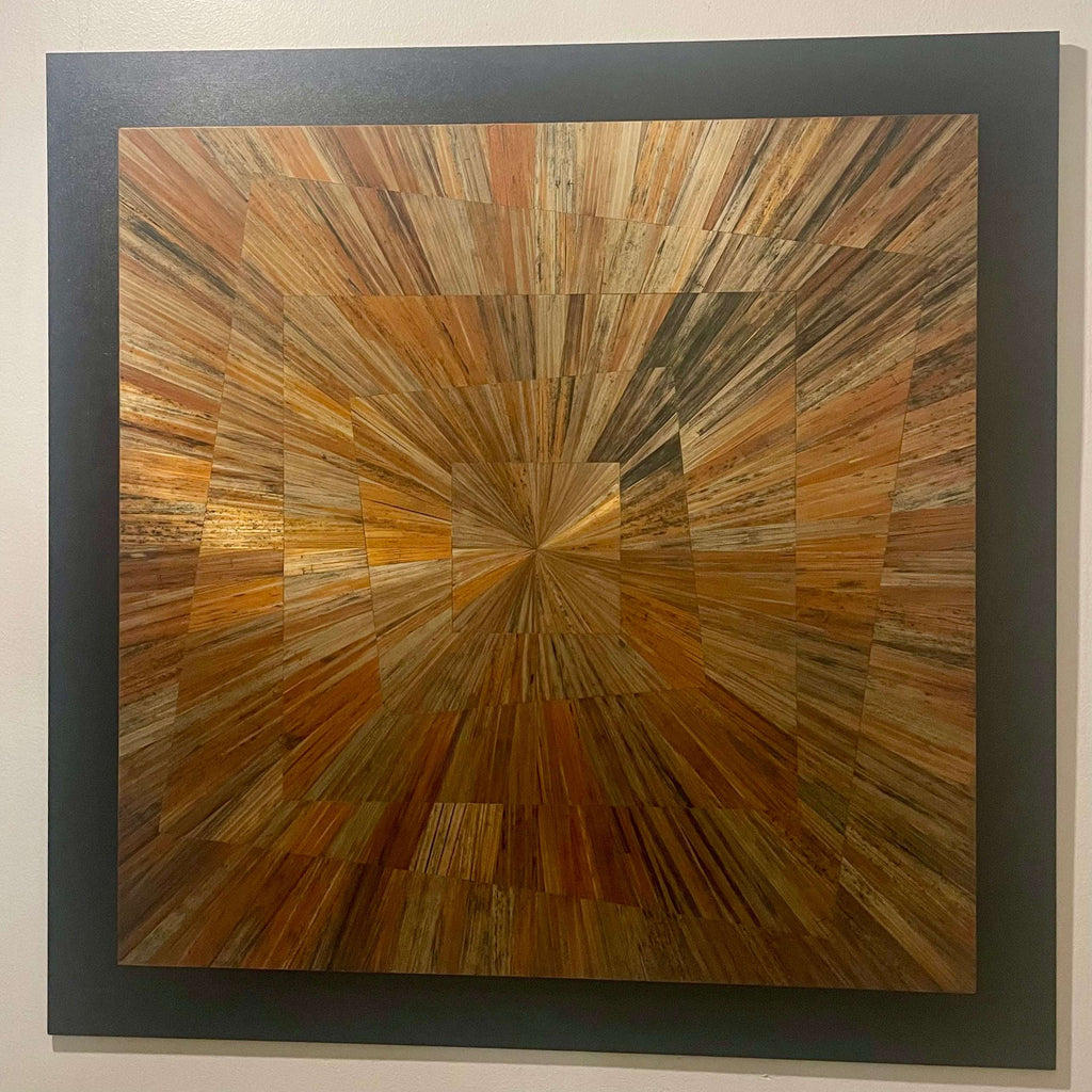 Convergence - tableau en marqueterie de paille