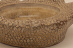 Coupelle double paroi beige, bord et paroi extérieure à relief en gouttelettes
