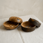Coupelles en bois double cœur ouvertes, pour bijoux et accessoires