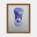 Affiche encadrée motif portrait bleu