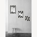 Lot de 3 décorations murales en forme de nuage, plaques découpées métal noir.