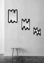 Lot de 3 décorations murales en forme de nuage, métal noir.