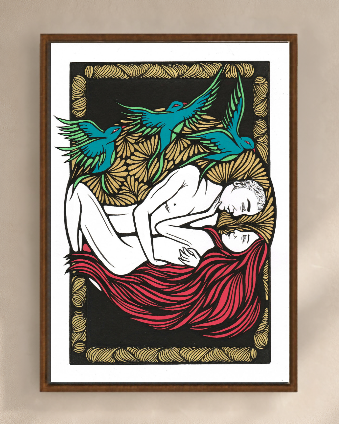 Illustration Heart de Diane Painson, mise en scène murale