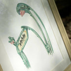 Affiche encadrée « Métropolitain » : détail du motif vert, fond clair