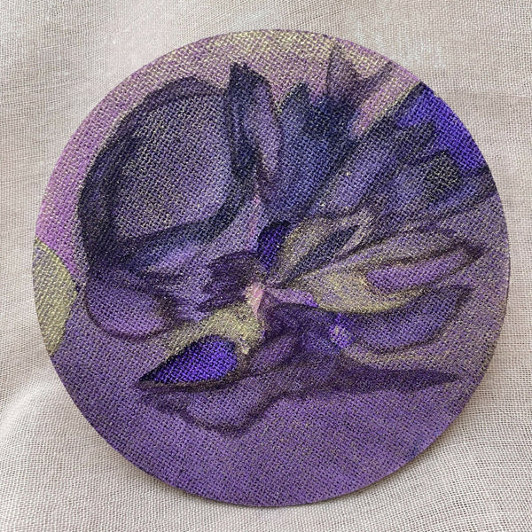 Disque d’encre à motif abstrait violet et bleu