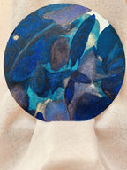 Encre « Blue mood » : tache abstraite bleue et cyan, forme circulaire