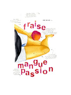 Affiche avec illustration stylisée d’une femme, cheveux noirs, et texte « false mangue passion »