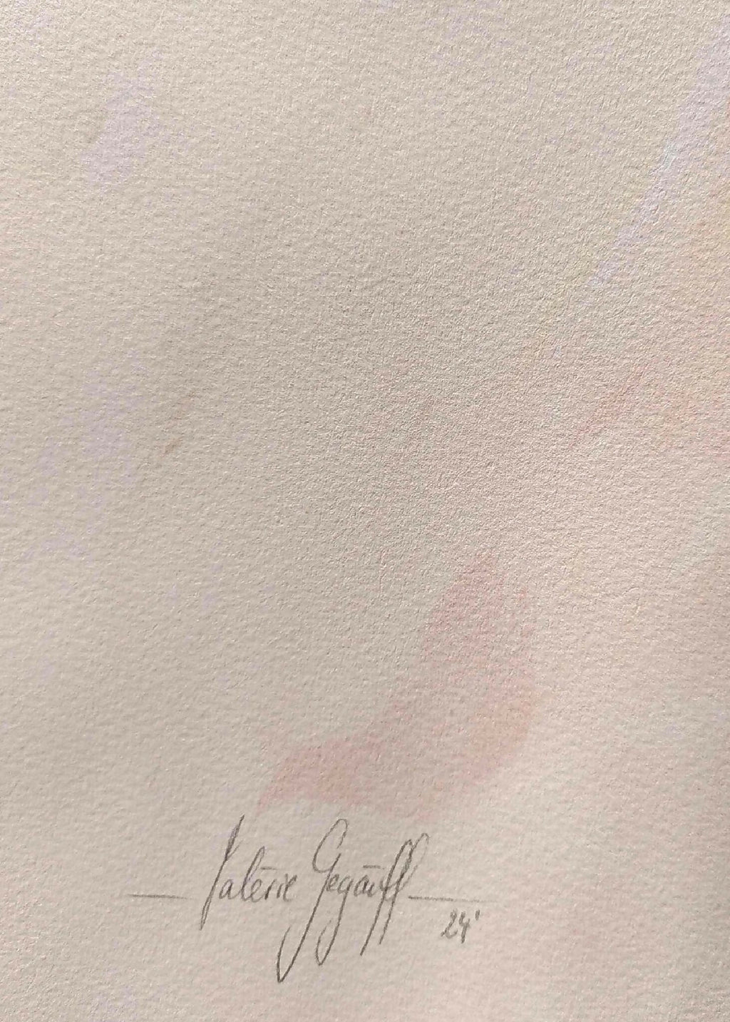 Aquarelle de ginkgo d’automne, signature manuscrite en bas à droite.