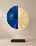 HALO Nuit dorée — Sculpture en marqueterie de paille Ø30 cm