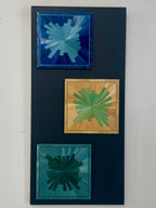 Trilogie de lumière — Tableau en marqueterie de paille