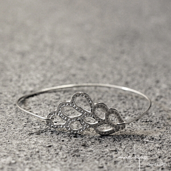 Recycled sterling silver lace bangle