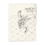 Tirage d’art encadré : orchidée dessinée au trait sur treillis, monochrome, signé et numéroté.