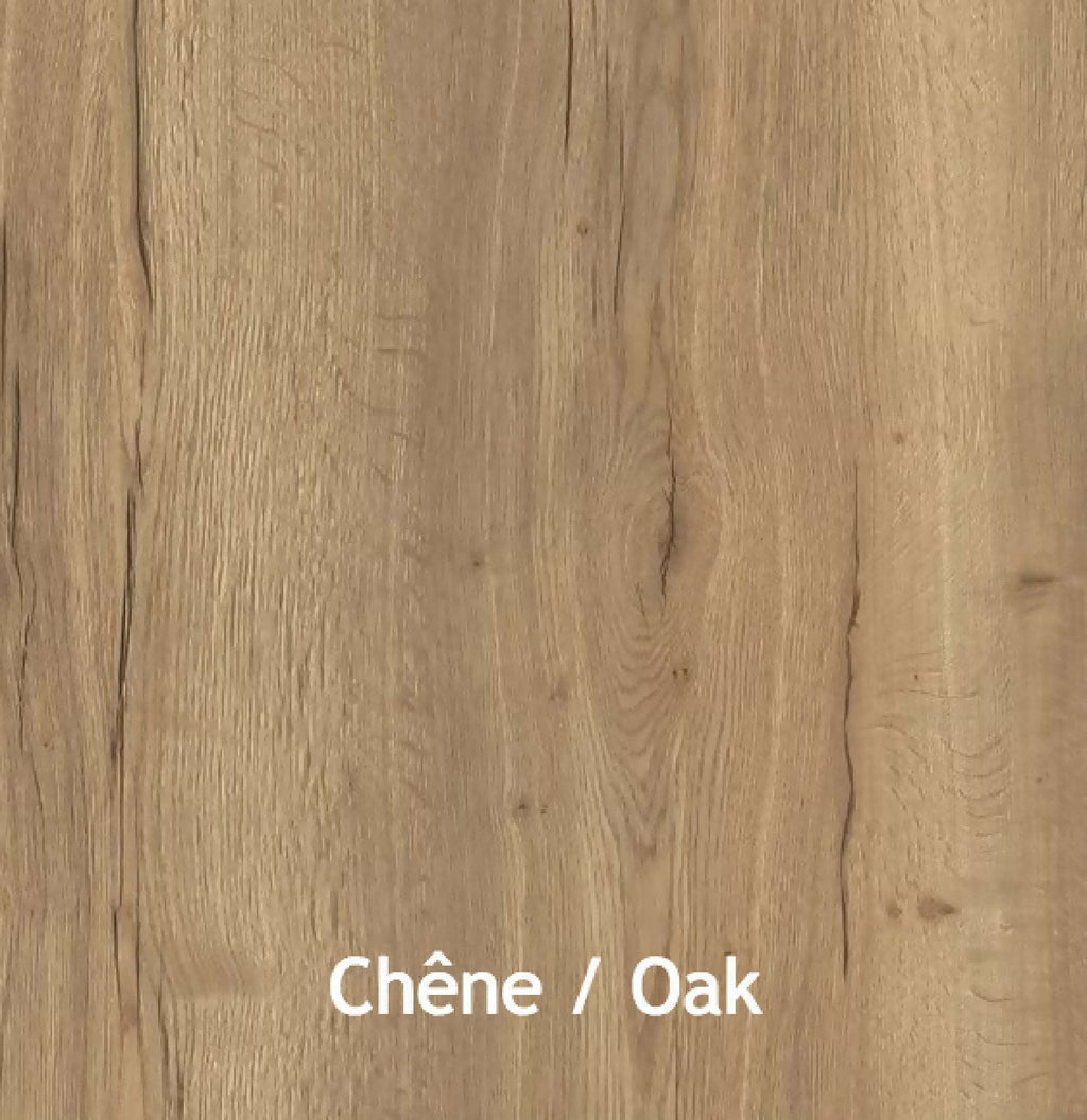 Planche de bois beige au veinage marqué, finition chêne